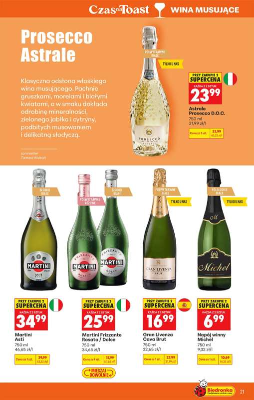 Biedronka - gazetka promocyjna Czas na Toast! od poniedziałku 20.04 do soboty 02.05 - strona 21