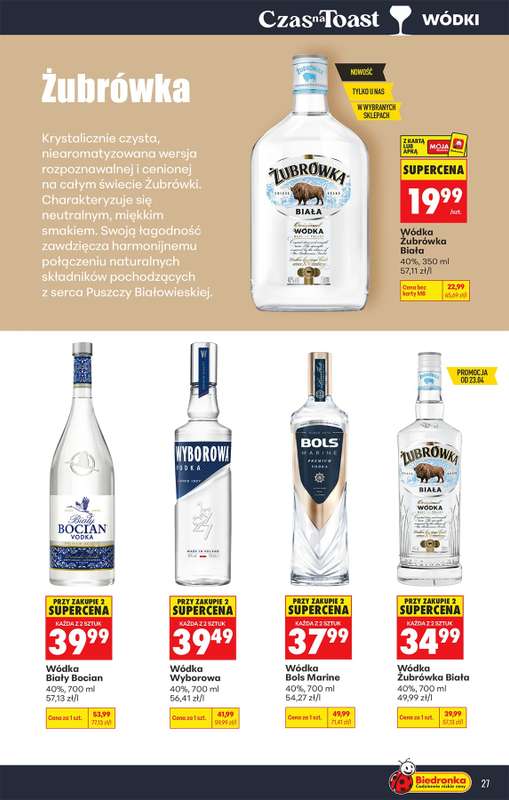 Biedronka - gazetka promocyjna Czas na Toast! od poniedziałku 20.04 do soboty 02.05 - strona 27