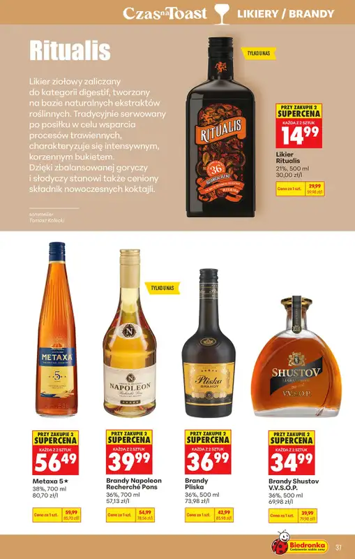 Biedronka - gazetka promocyjna Czas na Toast! od poniedziałku 20.04 do soboty 02.05 - strona 37
