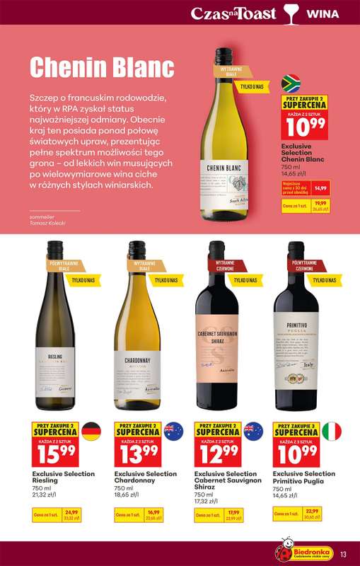 Biedronka - gazetka promocyjna Czas na Toast! od poniedziałku 20.04 do soboty 02.05 - strona 13
