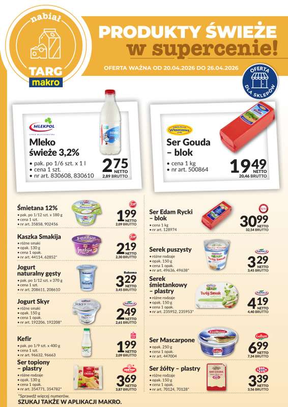 Makro - gazetka promocyjna Targ MAKRO - oferta świeża w super cenach! od poniedziałku 20.04 do niedzieli 26.04
