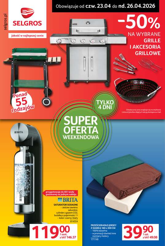 Selgros - gazetka promocyjna Oferta weekendowa od czwartku 23.04 do niedzieli 26.04