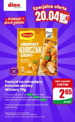 Dino - gazetka promocyjna Pomysł na chrupiący kurczak - oferta na 20.04 | Promocje spoza gazetki od poniedziałku 20.04 do poniedziałku 20.04