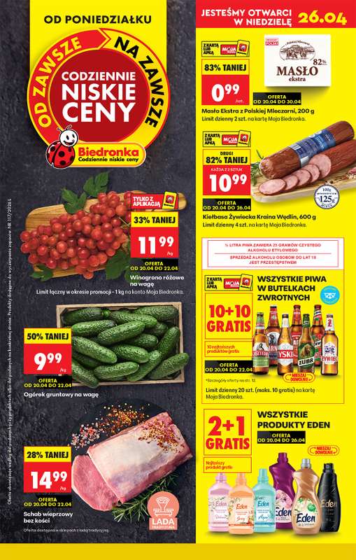 Biedronka - gazetka promocyjna Od poniedziałku, Z ladą tradycyjną od poniedziałku 20.04 do niedzieli 26.04