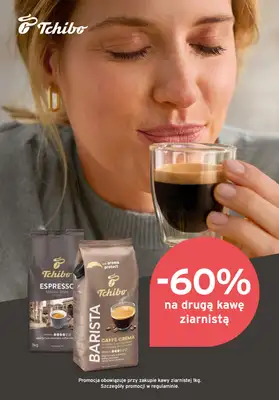 Tchibo - gazetka promocyjna 1+60% na drugą kawę ziarnistą od poniedziałku 20.04 do poniedziałku 04.05