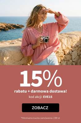 bonprix - gazetka promocyjna 15% rabatu + darmowa dostawa z KODEM! od poniedziałku 20.04 do środy 22.04