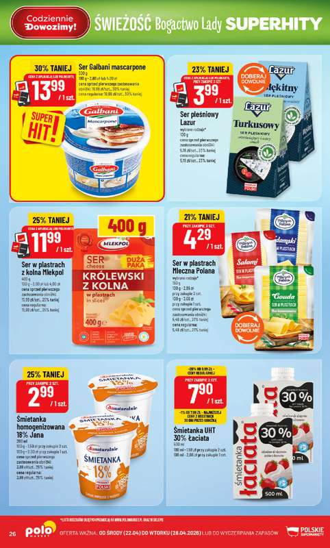 POLOmarket - gazetka promocyjna Gazetka od środy 22.04 do wtorku 28.04 - strona 26