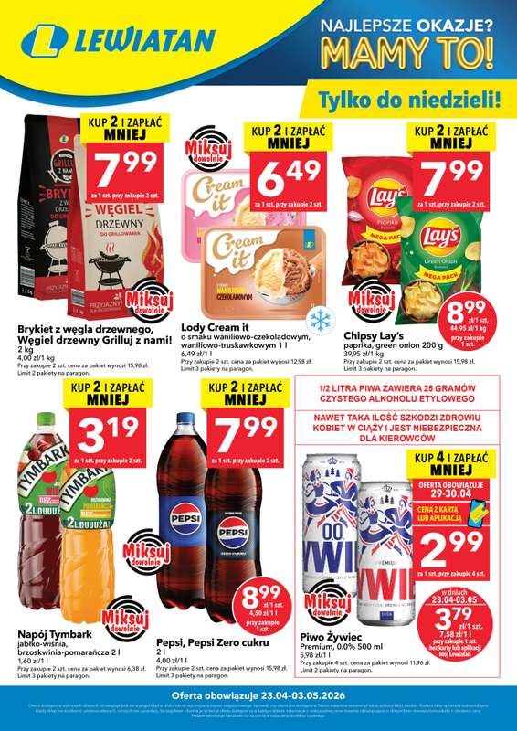 LEWIATAN - gazetka promocyjna W wielopakach taniej! od czwartku 23.04 do niedzieli 03.05