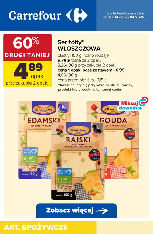 Carrefour - gazetka promocyjna Produkty na KANAPKI! - sprawdź oferty! od wtorku 21.04 do niedzieli 26.04 - strona 3