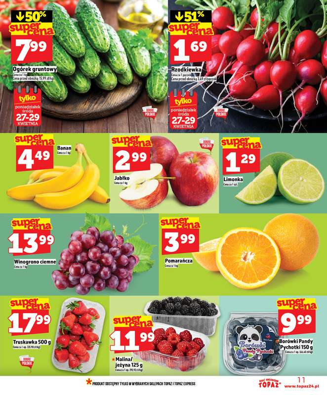 TOPAZ - gazetka promocyjna Nowa gazetka od czwartku, 23.04 od czwartku 23.04 do środy 29.04 - strona 11