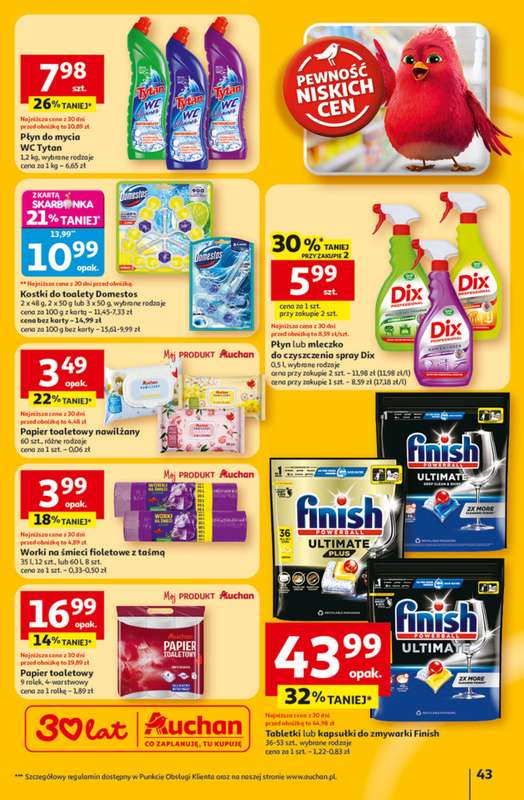 Auchan - gazetka promocyjna Gazetka 30 Lat Hipermarket Auchan od czwartku 23.04 do wtorku 28.04 - strona 43