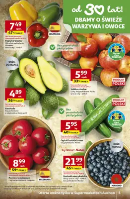Auchan - gazetka promocyjna Gazetka 30 Lat Supermarket Auchan od czwartku 23.04 do wtorku 28.04 - strona 5