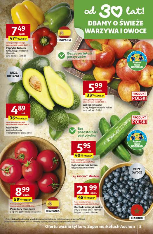 Auchan - gazetka promocyjna Gazetka 30 Lat Supermarket Auchan od czwartku 23.04 do wtorku 28.04 - strona 5