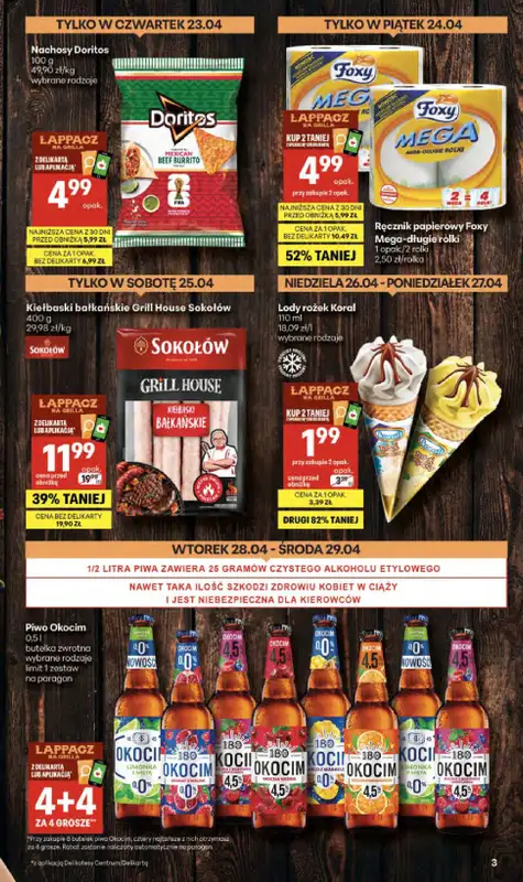 Delikatesy Centrum - gazetka promocyjna Gazetka  do środy 29.04 - strona 3