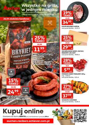 Auchan - gazetka promocyjna Gazetka Racibórz I Wszystko na grilla, w jednym miejscu od środy 22.04 do wtorku 05.05