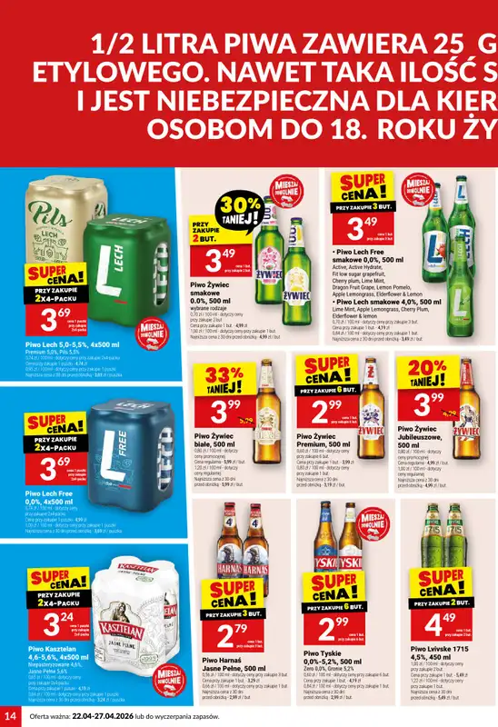 Twój Market - gazetka promocyjna Gazetka od środy 22.04 do poniedziałku 27.04 - strona 14