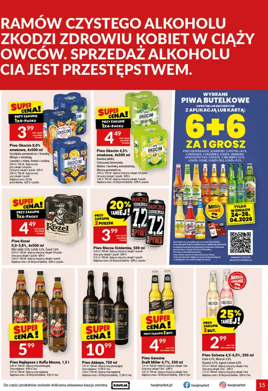 Twój Market - gazetka promocyjna Gazetka od środy 22.04 do poniedziałku 27.04 - strona 15