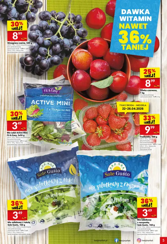 Twój Market - gazetka promocyjna Gazetka od środy 22.04 do poniedziałku 27.04 - strona 5