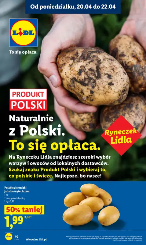 Lidl - gazetka promocyjna Oferta od poniedziałku od poniedziałku 20.04 do środy 22.04 - strona 40