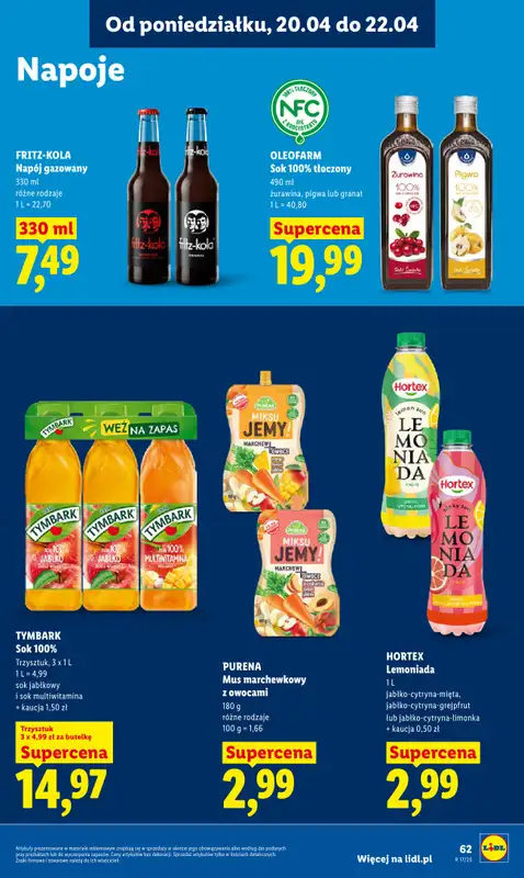 Lidl - gazetka promocyjna Oferta od poniedziałku od poniedziałku 20.04 do środy 22.04 - strona 65