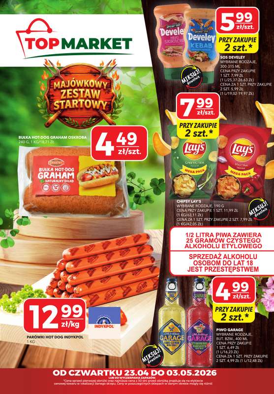 Top Market - gazetka promocyjna Gazetka od czwartku 23.04 do niedzieli 03.05