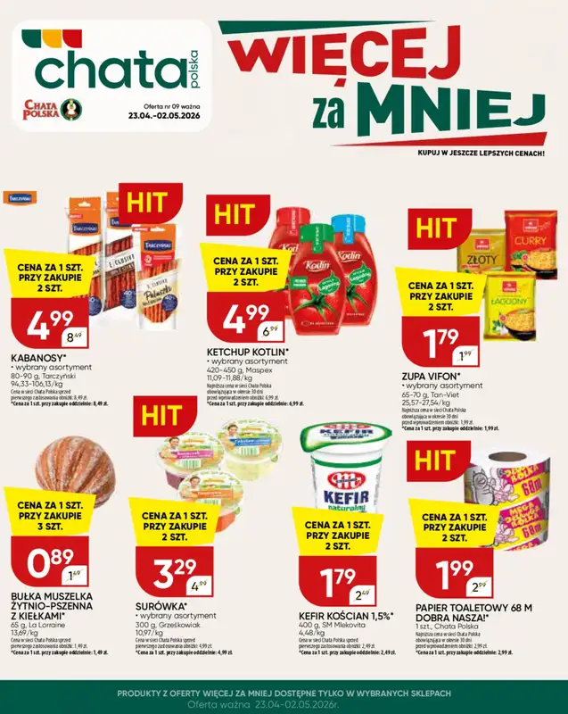 Chata Polska - gazetka promocyjna Więcej za mniej! 23.04-02.05.  