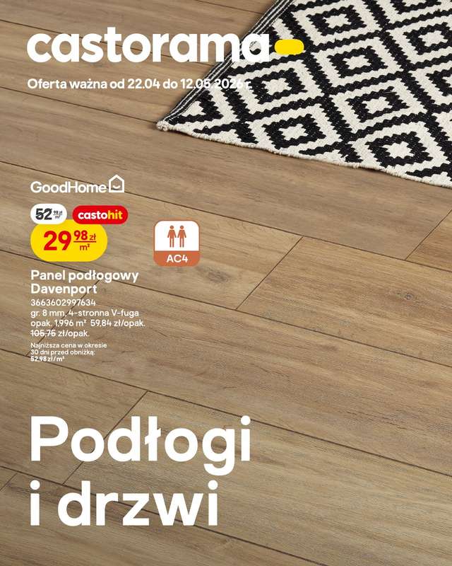 Castorama - gazetka promocyjna Podłogi i drzwi od środy 22.04 do wtorku 12.05