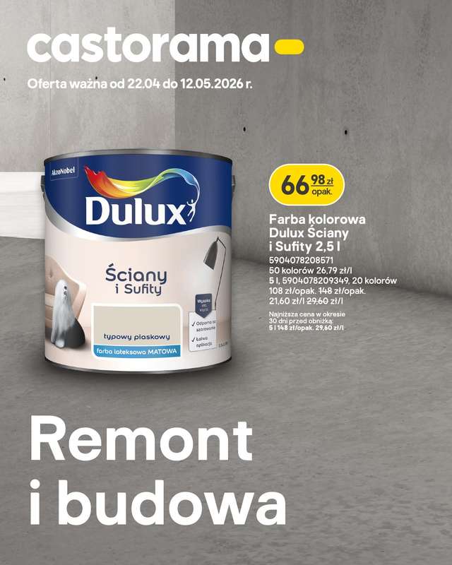 Castorama - gazetka promocyjna Remont i budowa od środy 22.04 do wtorku 12.05
