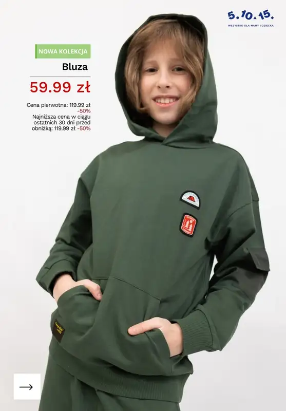 5.10.15 - gazetka promocyjna Ubrania dla dzieci na Zieloną Szkołę od wtorku 21.04  - strona 8