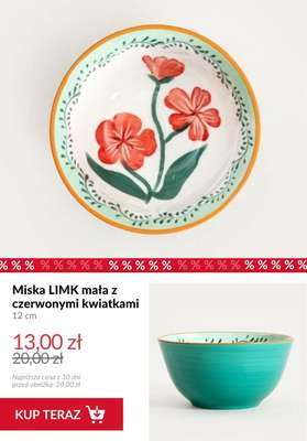 Miska LIMK mała z czerwonymi kwiatkami