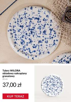 Talerz WILORA obiadowy nakrapiany granatowy