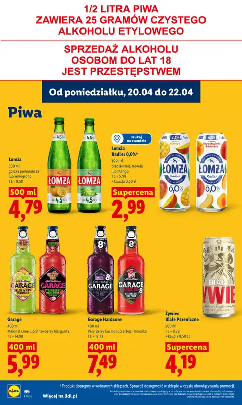Lidl - gazetka promocyjna Oferta od poniedziałku od poniedziałku 20.04 do środy 22.04 - strona 68