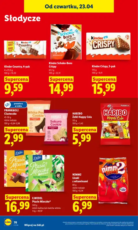 Lidl - gazetka promocyjna Oferta od czwartku od czwartku 23.04 do niedzieli 26.04 - strona 76