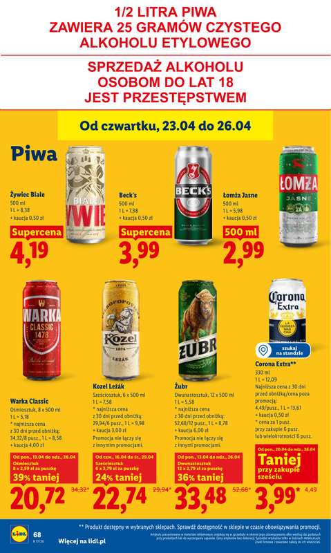 Lidl - gazetka promocyjna Oferta od czwartku od czwartku 23.04 do niedzieli 26.04 - strona 68