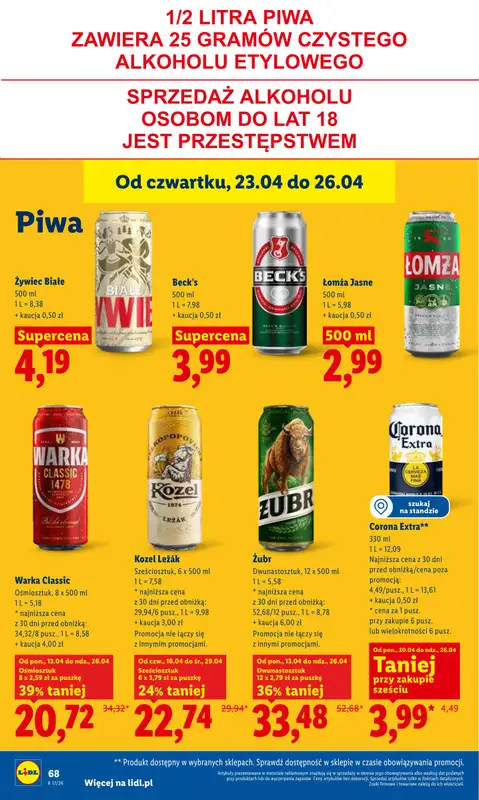 Lidl - gazetka promocyjna Oferta od czwartku od czwartku 23.04 do niedzieli 26.04 - strona 68