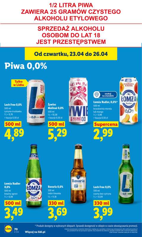 Lidl - gazetka promocyjna Oferta od czwartku od czwartku 23.04 do niedzieli 26.04 - strona 70