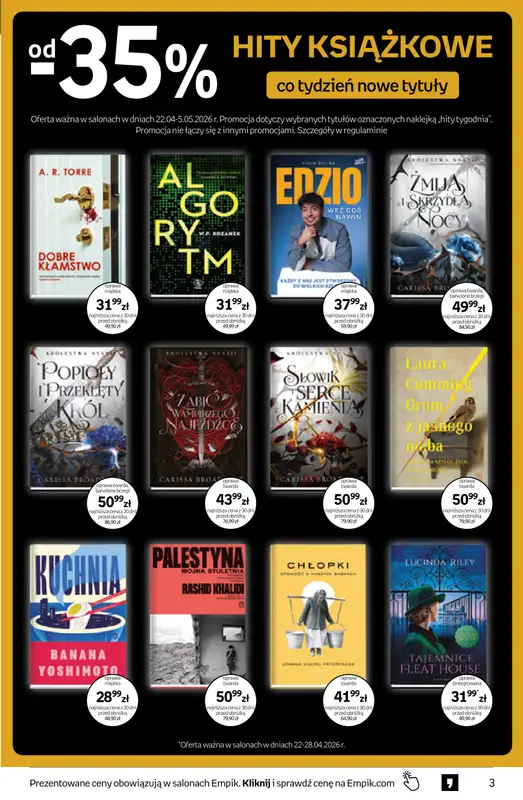 Empik - gazetka promocyjna Tom kultury: książki od środy 22.04 do wtorku 05.05 - strona 3