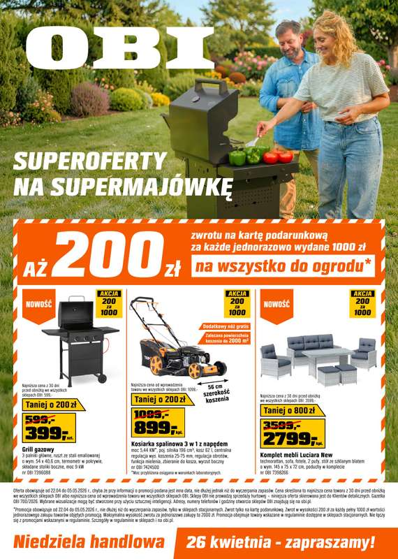 OBI - gazetka promocyjna Gazetka od środy 22.04 do wtorku 05.05