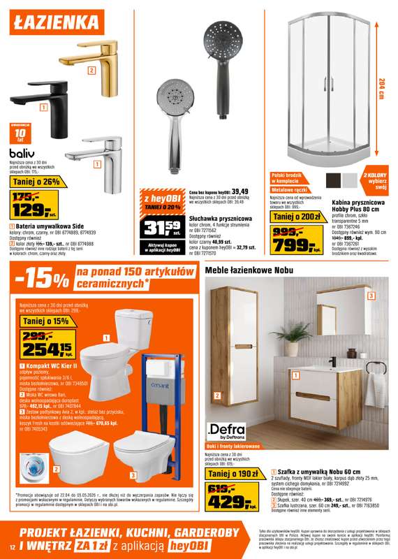 OBI - gazetka promocyjna Gazetka od środy 22.04 do wtorku 05.05 - strona 12