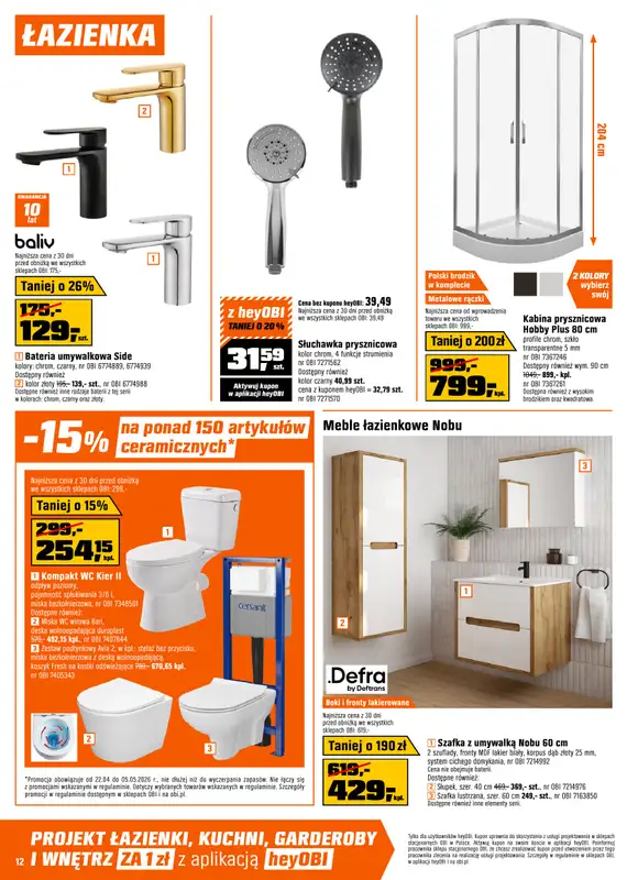 OBI - gazetka promocyjna Gazetka od środy 22.04 do wtorku 05.05 - strona 12
