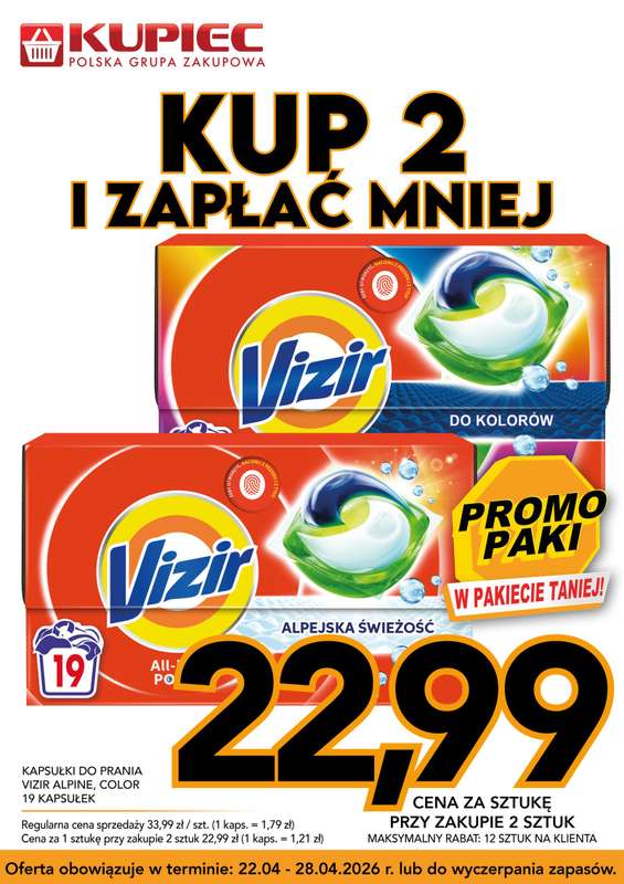 Kupiec - gazetka promocyjna Promopaki od środy 22.04 do wtorku 28.04 - strona 13