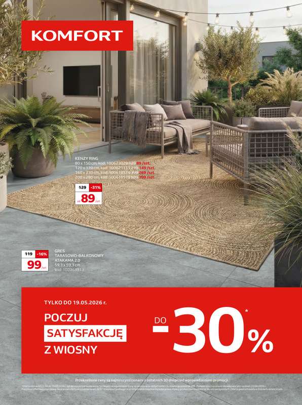 Komfort - gazetka promocyjna Gazetka od środy 22.04 do wtorku 19.05