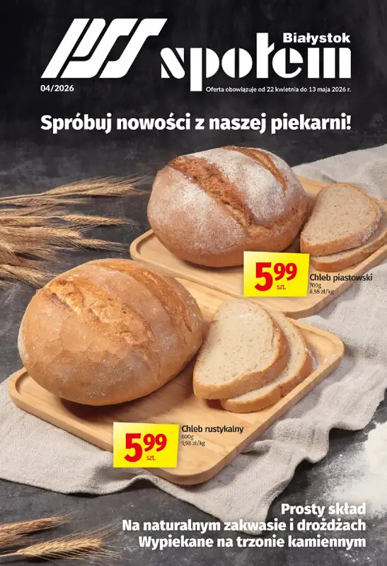 Społem - gazetka promocyjna Gazetka Społem Białystok od środy 22.04 do środy 13.05