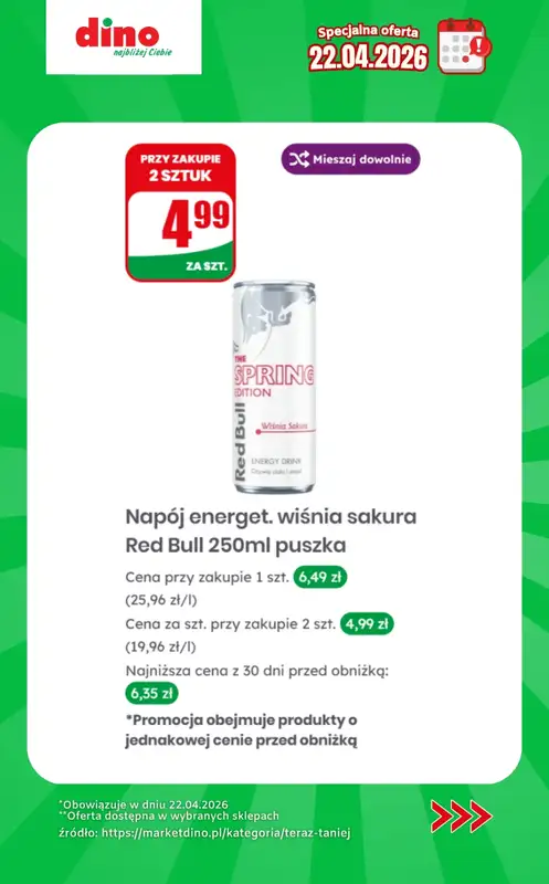 Dino - gazetka promocyjna Specjalna oferta na 22.04.2026 - promocje spoza gazetki od środy 22.04 do środy 22.04 - strona 7