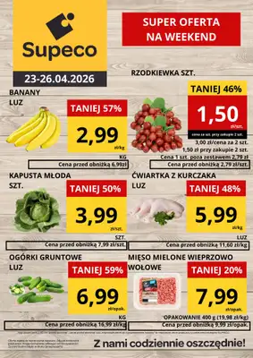 Supeco - gazetka promocyjna Super cena na weekend od czwartku 23.04 do niedzieli 26.04