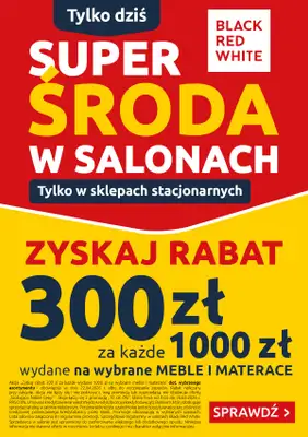 Black Red White - gazetka promocyjna Super Środa w salonach Black Red White od środy 22.04 do środy 22.04