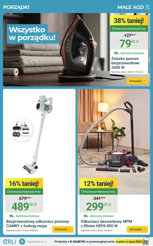 ERLI - gazetka promocyjna TOP OKAZJE - Meble i sprzęty do Twojego domu! od środy 22.04 do niedzieli 26.04 - strona 6
