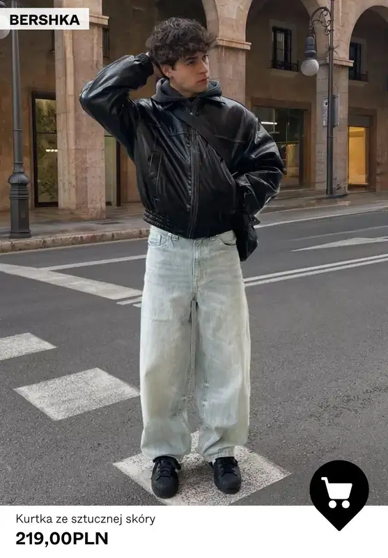 Bershka - gazetka promocyjna Męskie kurtki ze sztucznej skóry od środy 22.04  - strona 8