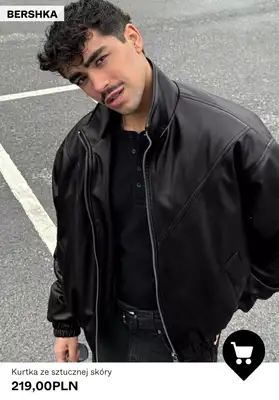 Bershka - gazetka promocyjna Męskie kurtki ze sztucznej skóry od środy 22.04  - strona 9