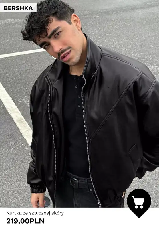 Bershka - gazetka promocyjna Męskie kurtki ze sztucznej skóry od środy 22.04  - strona 9
